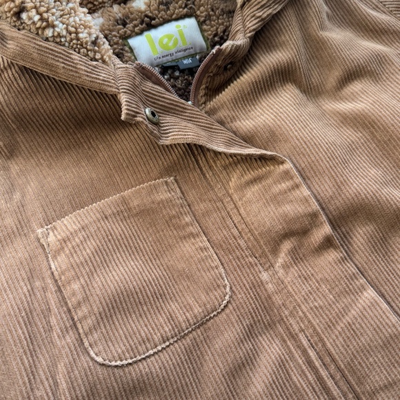 L.E.I Corduroy Sherpa Lined Jacket Light Brown Size Medium - Picture 4 of 14